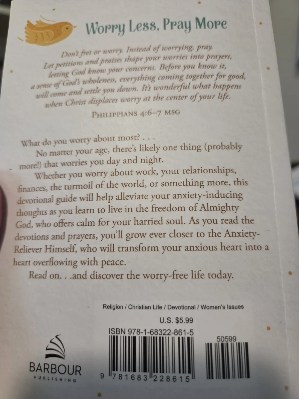 Worry Less Pray More – Inspirational Teal Devotional